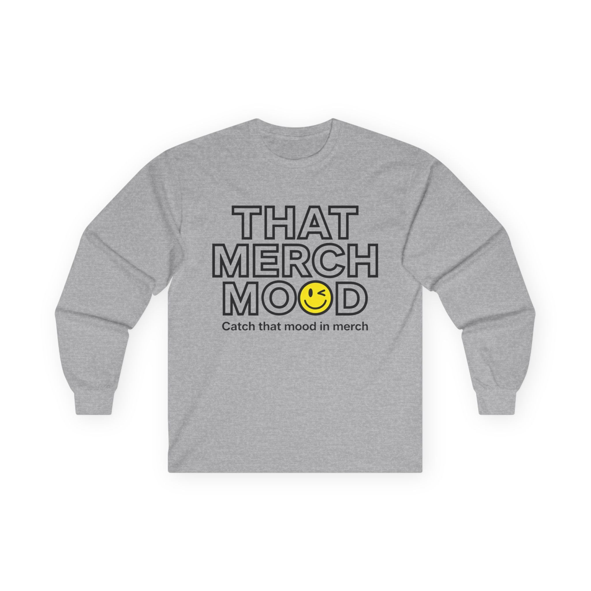 That Merch Mood Long Sleeve Tee — Emoji Logo Cotton Shirt