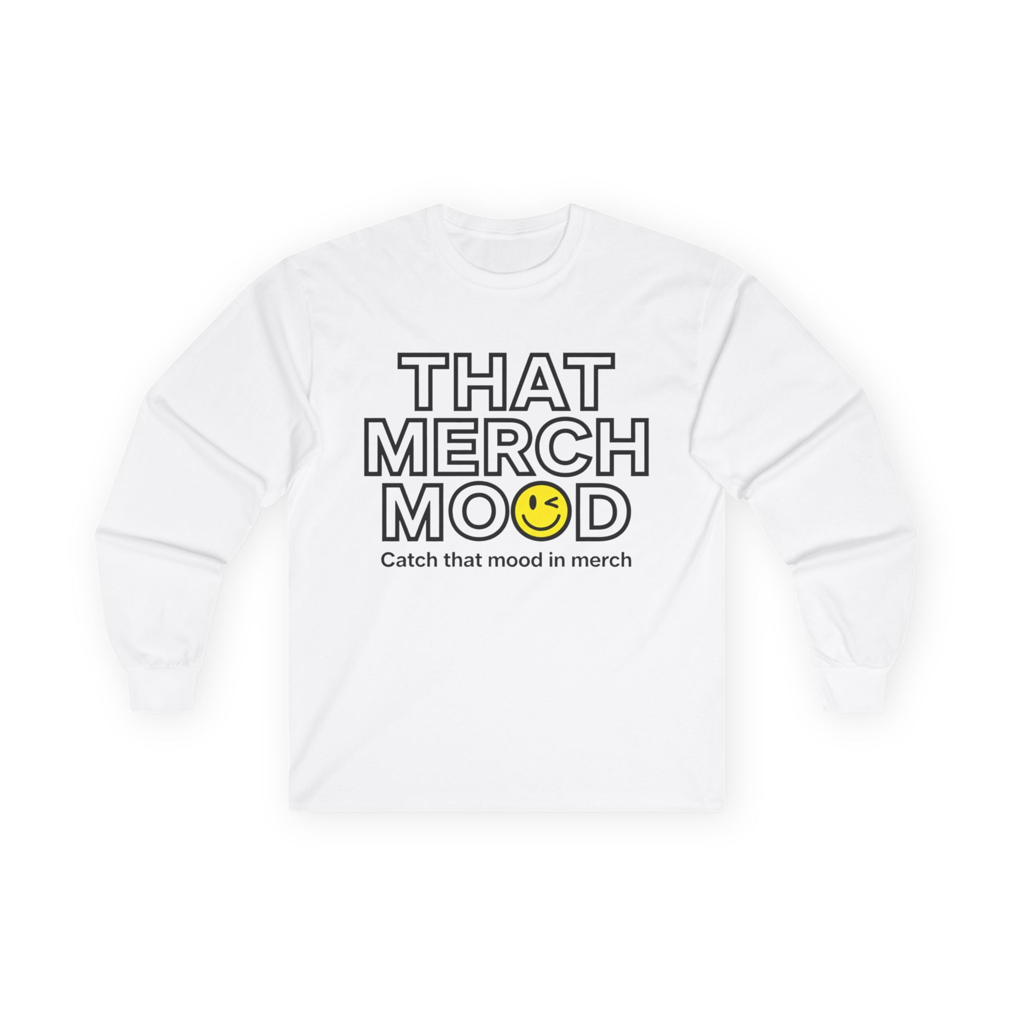 That Merch Mood Long Sleeve Tee — Emoji Logo Cotton Shirt