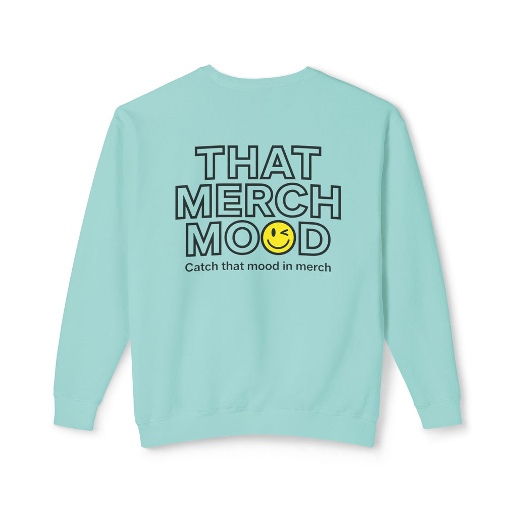 Crewneck Sweatshirt — "That Merch Mood" Smiley Graphic