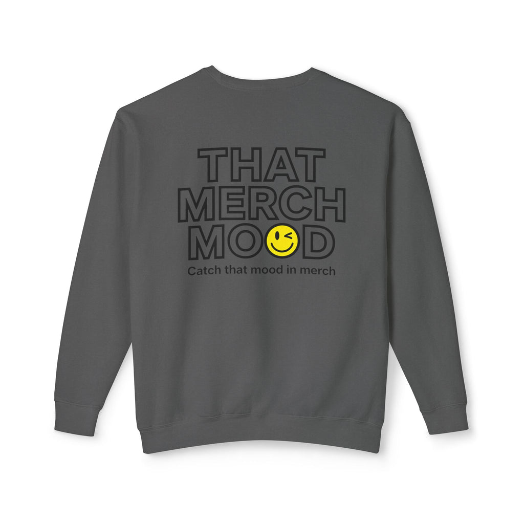 Crewneck Sweatshirt — "That Merch Mood" Smiley Graphic