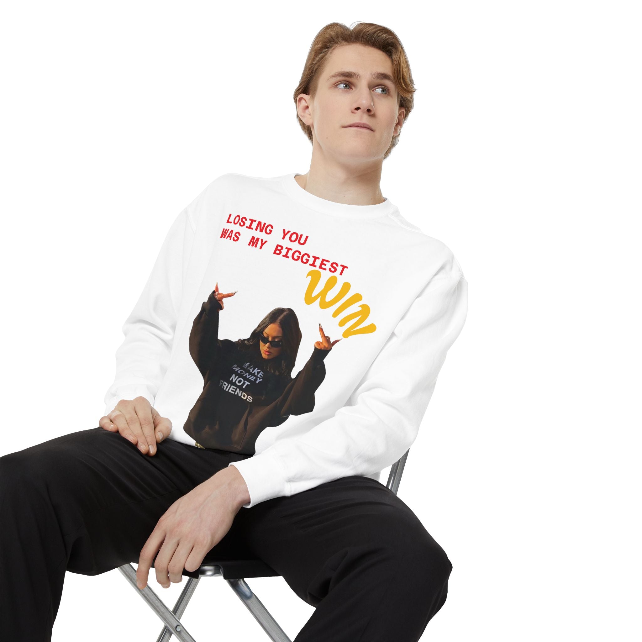 Sweatshirt — "Losing You Was My Biggest Win" Graphic Crewneck
