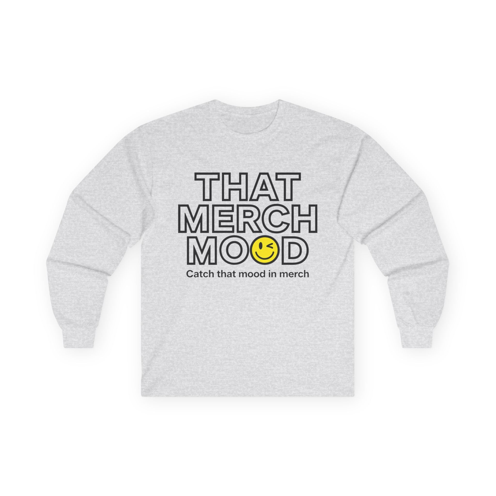 That Merch Mood Long Sleeve Tee — Emoji Logo Cotton Shirt