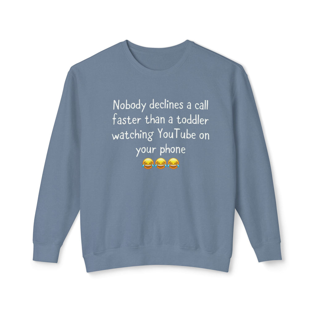 Crewneck Sweatshirt — "That Merch Mood" Smiley Graphic