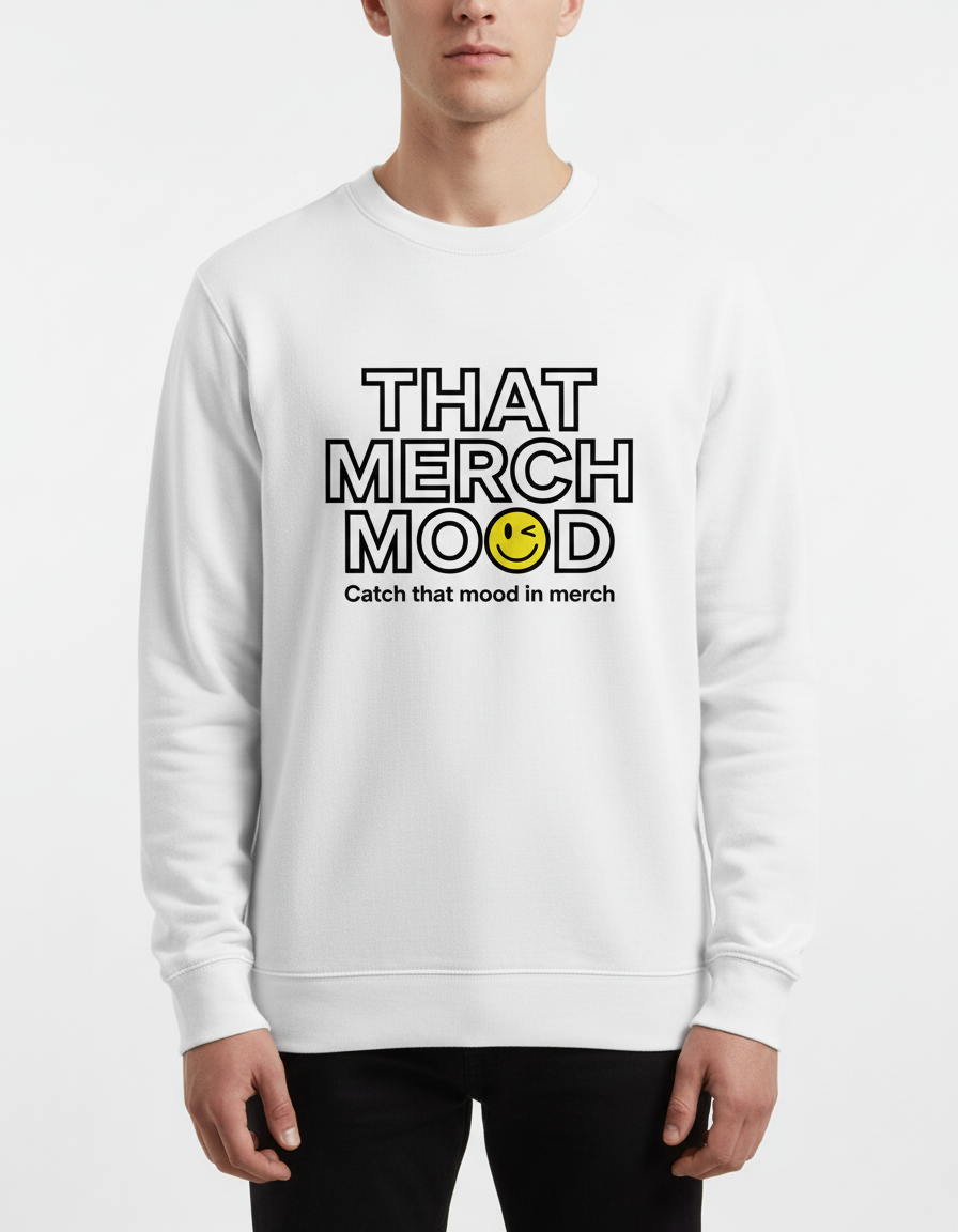 That Merch Mood Long Sleeve Tee — Emoji Logo Cotton Shirt