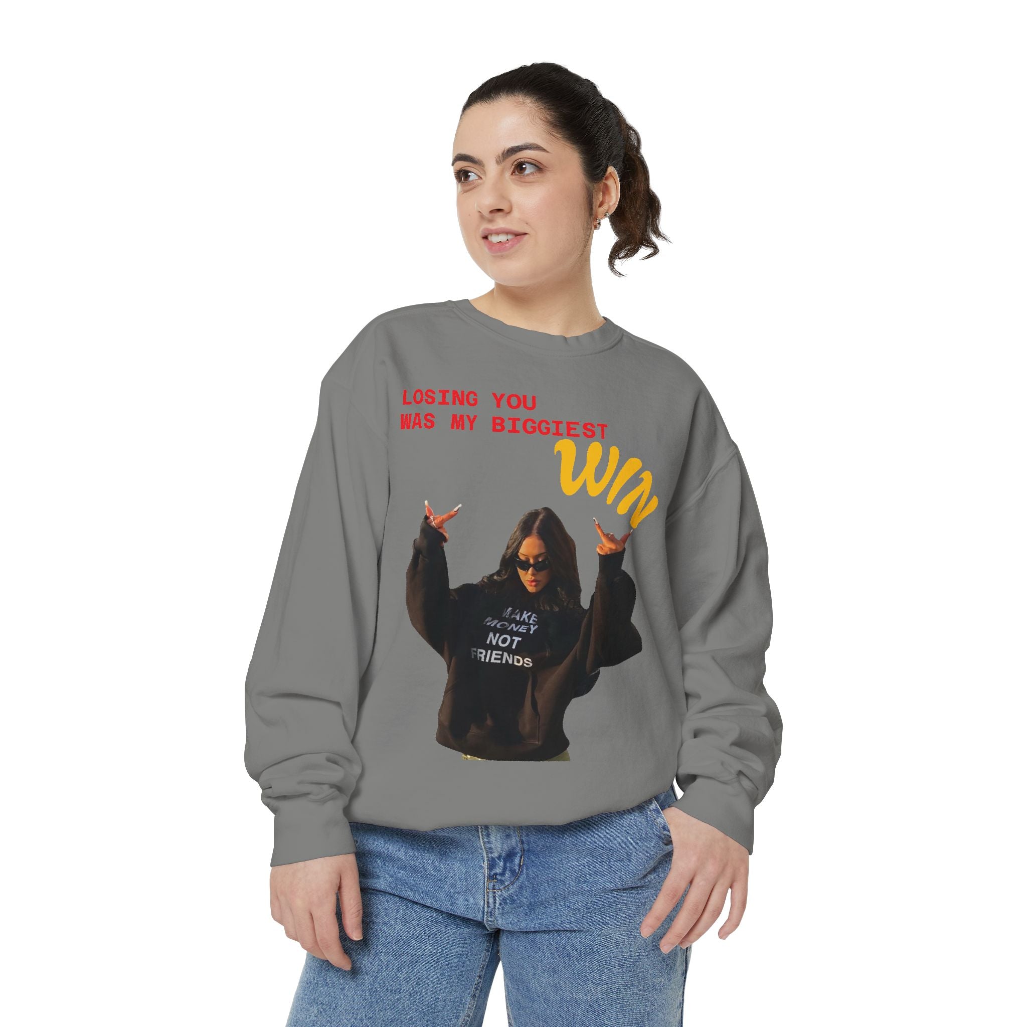 Sweatshirt — "Losing You Was My Biggest Win" Graphic Crewneck