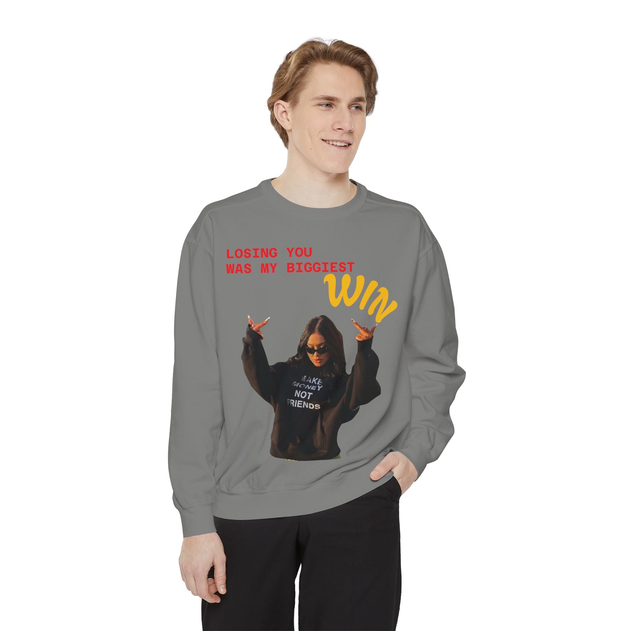 Sweatshirt — "Losing You Was My Biggest Win" Graphic Crewneck