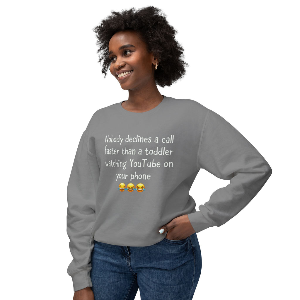 Crewneck Sweatshirt — "That Merch Mood" Smiley Graphic