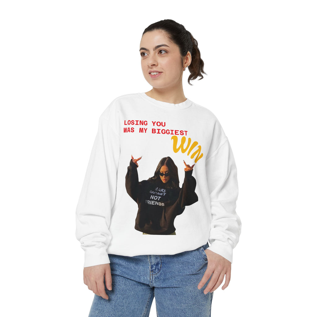 Sweatshirt — "Losing You Was My Biggest Win" Graphic Crewneck